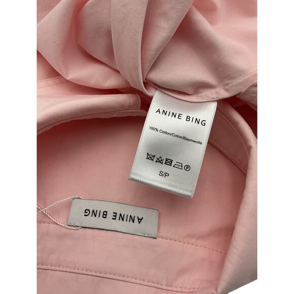 Anine Bing 'Mika' Pink Cotton Oversized Shirt Size S / P - Picture 3 of 3